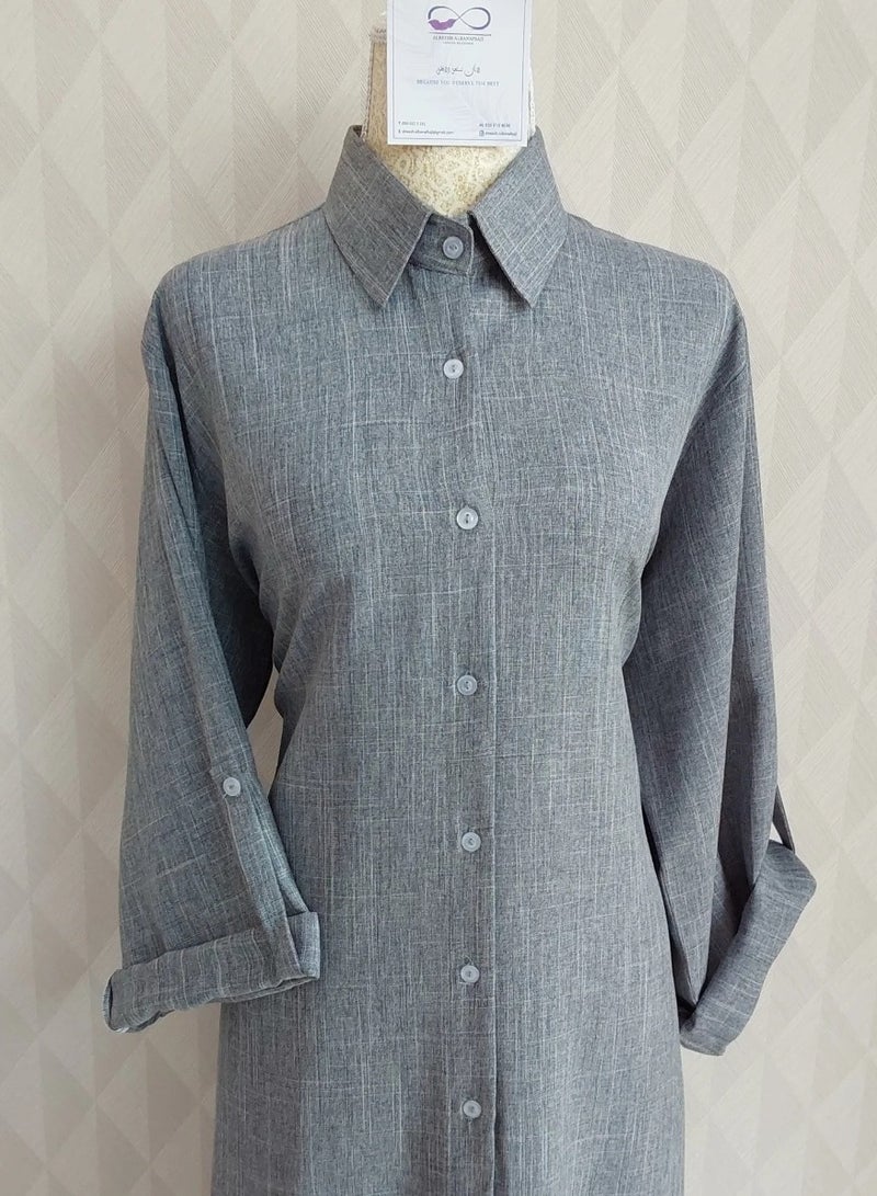 ALREESH ALBANAFSAJI TRAVEL DRESS gray