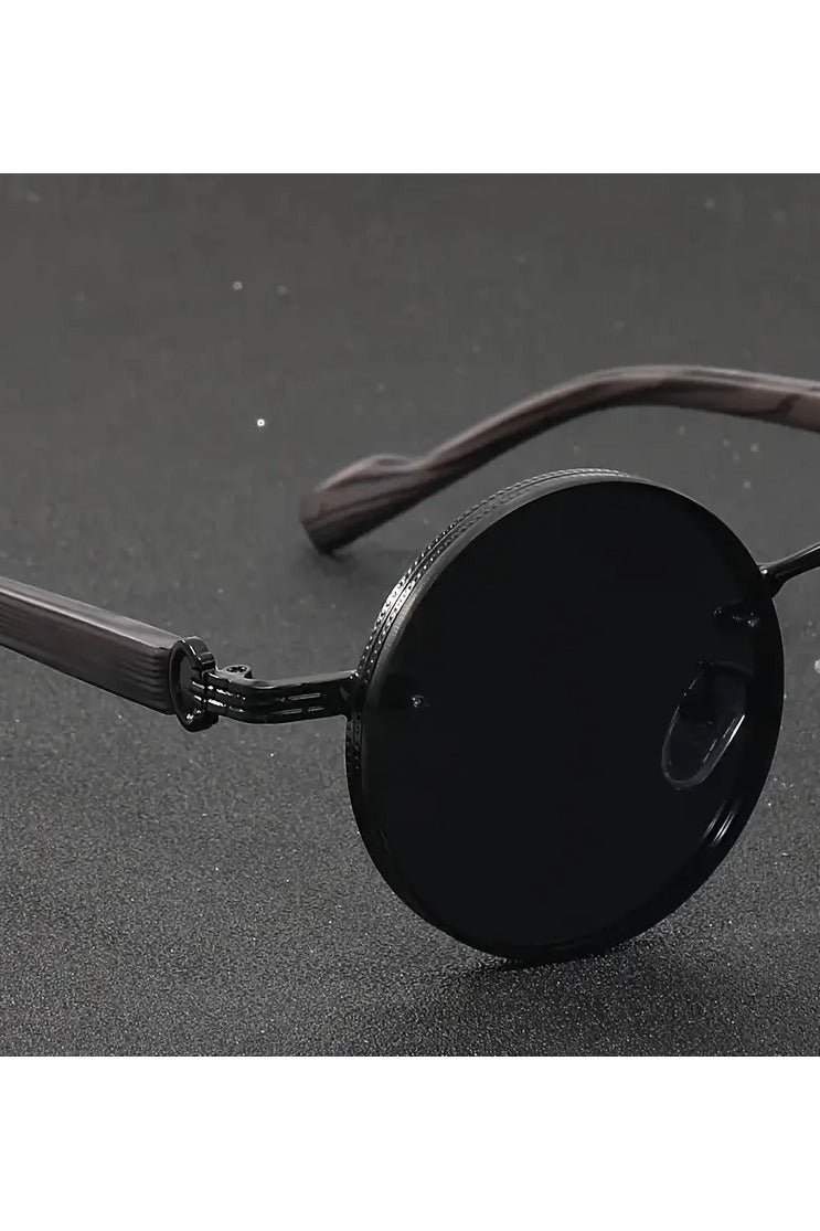 Retro 1pc Women Round Black Metal Fashion Glasses – Retro Decorative Eyewear, Elegant & Timeless Design, Versatile Trendy Accessory - Image 2