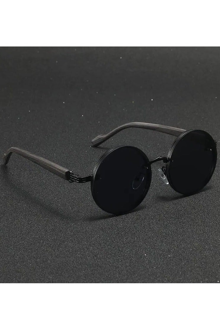 Retro 1pc Women Round Black Metal Fashion Glasses – Retro Decorative Eyewear, Elegant & Timeless Design, Versatile Trendy Accessory - Image 5