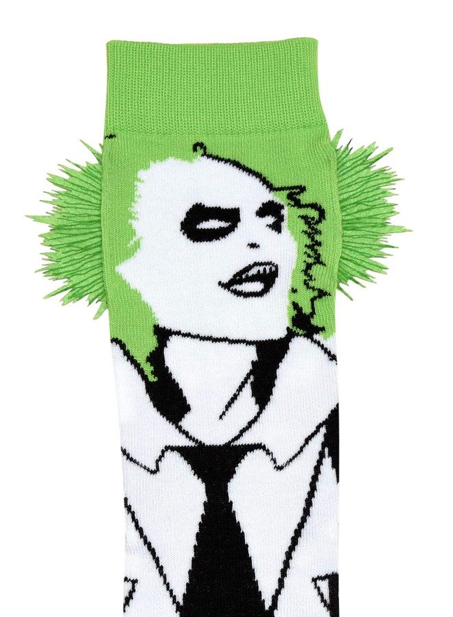Hyp Beetlejuice with Embellished Hair Cosplay Men's Crew Socks - Image 3