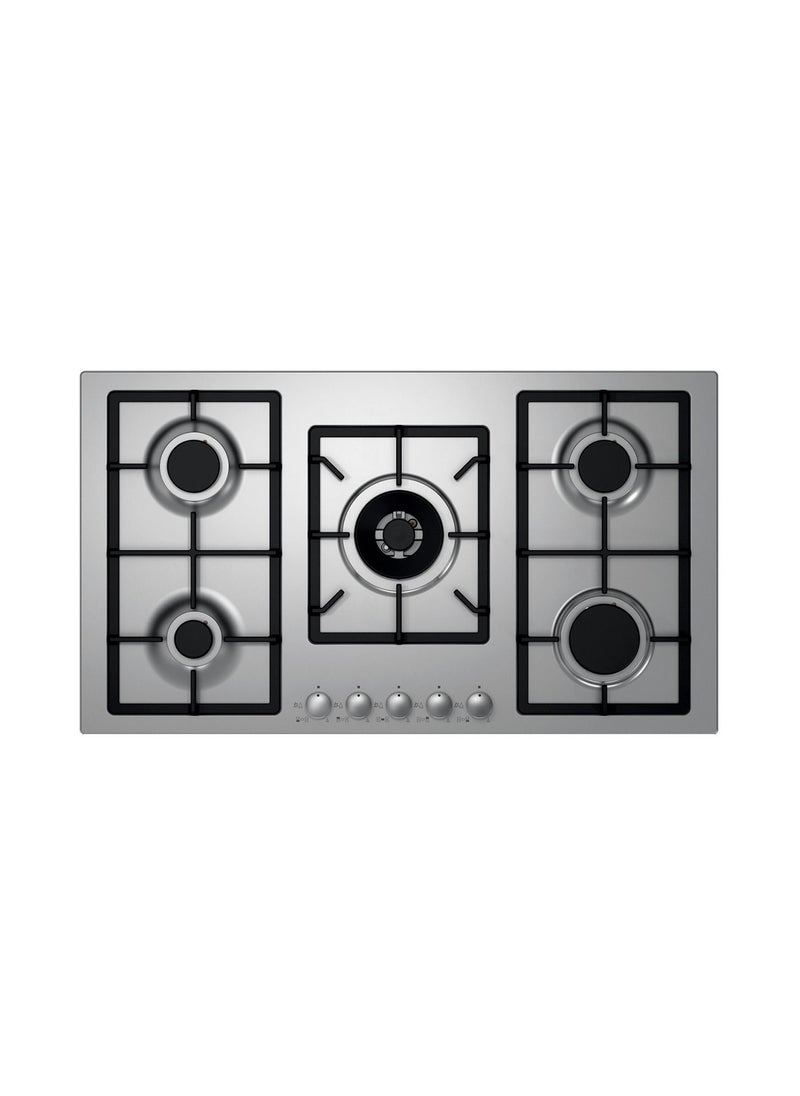 kitchen Line 90 cm Flat Gas Stove - 5 Burners, Cast Iron Griddle with Automatic Ignition, Front Tri-Ring Handle  - Image 1