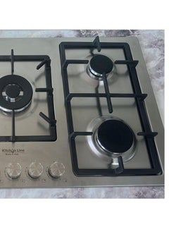 kitchen Line 90 cm Flat Gas Stove - 5 Burners, Cast Iron Griddle with Automatic Ignition, Front Tri-Ring Handle  - Image 4