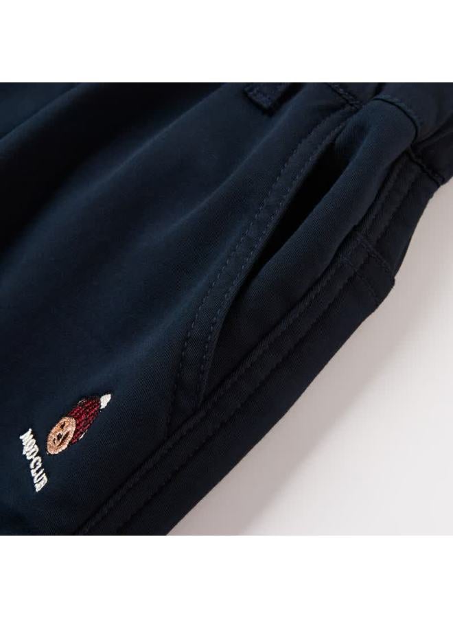 Mqd Boys' Winter Outdoor Workwear Style Warm Jogger Pants With Large Pockets Navy Blue 120 - Image 2