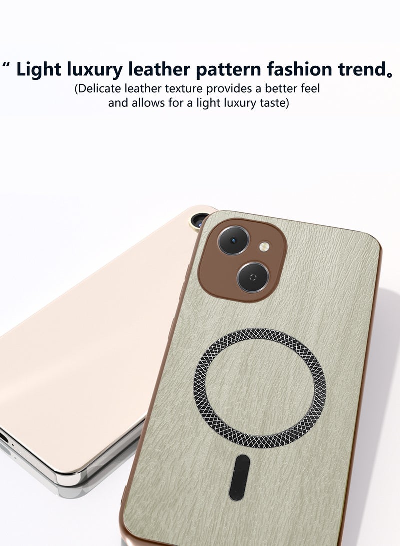 دبليو تيك غطاء خلفي صلب لهاتف Tecno Spark 40C 4G 2025 بنسيج خشبي مغناطيسي قوي مع حماية إضافية ضد الصدمات ودعم ميزة Magsafe (MCMPMN) - خشب القيقب - Image 2