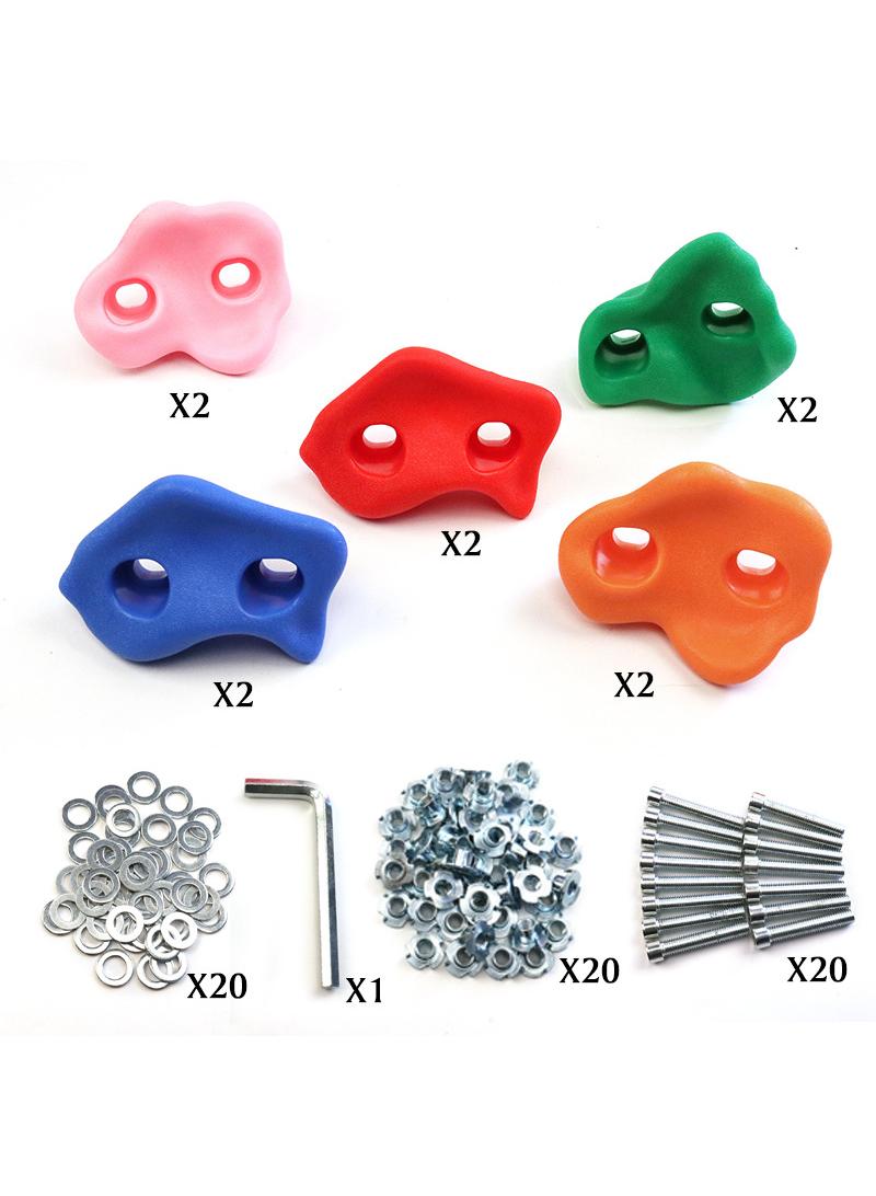 عام مقابض تسلق الصخور للأطفال، صخور تسلق كبيرة جدًا فاخرة مع أدوات التثبيت - ملحق جدار تسلق الصخور DIY ملحق ملعب داخلي وخارجي - للأعمار 3+ - Image 1