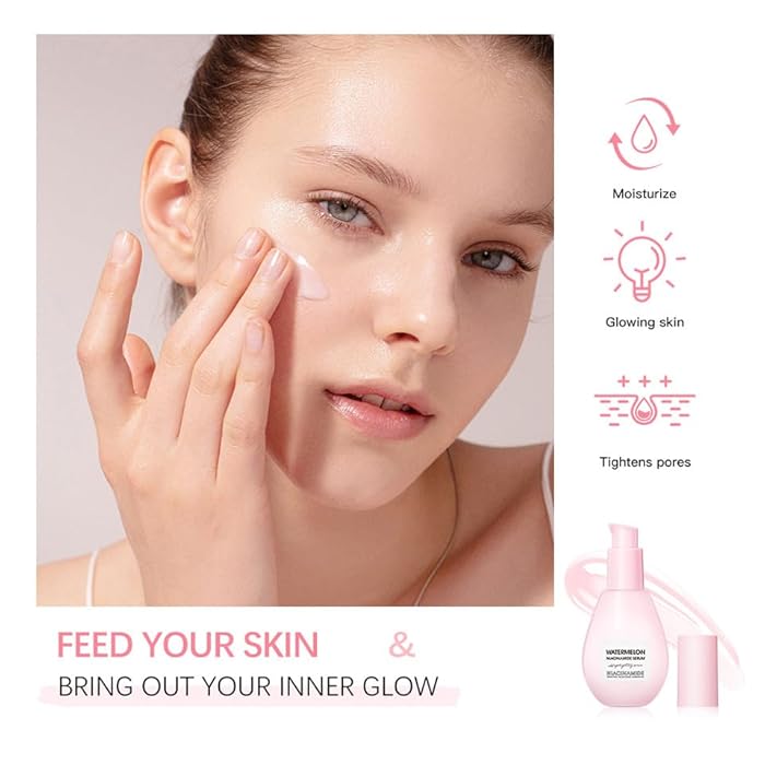 Yeweian Watermelon Niacinamide Moisturize Serum for Face Skin Care, Hydrating & Brighten with Hyaluronic Acid, Glycerin and Vitamin E, Lightweight Facial Serum & Priming Liquid Highlighter(75ml) - Image 3