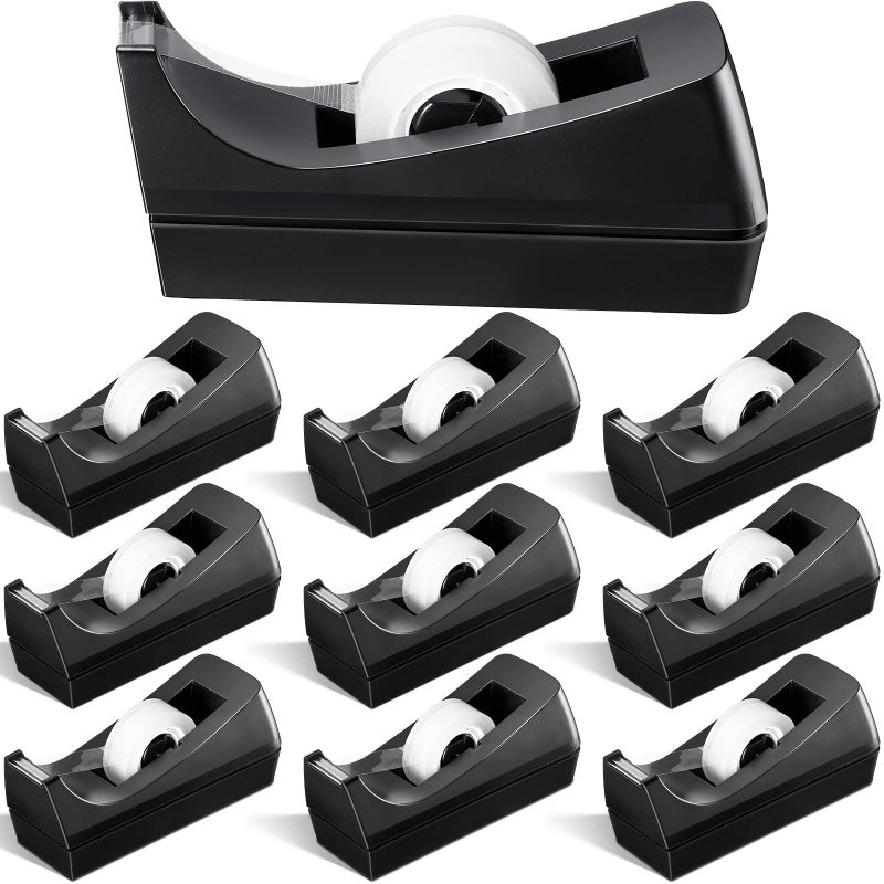 Lanties 10 Pack Desktop Tape Dispenser Tape Roll Non Skid Base Tape Dispensers for Office Home School (Tape Not Included) - Image 1