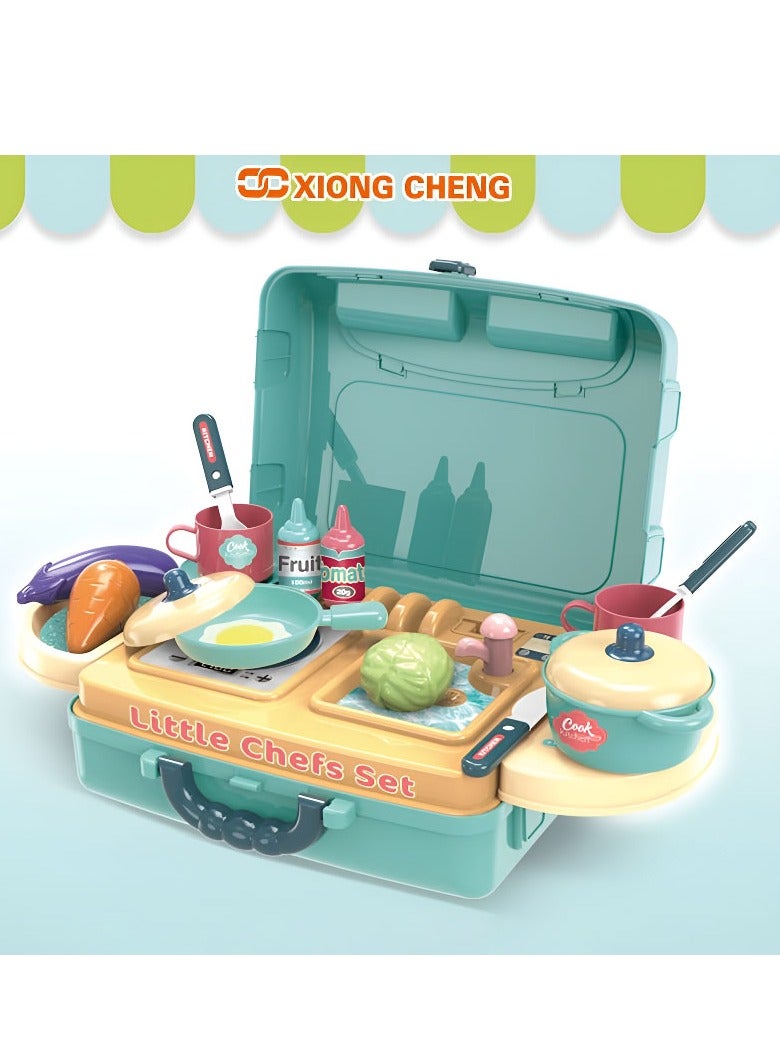 شونج تشينج مجموعة ألعاب مطبخ الشيف الصغير 3 في 1 للأولاد والبنات - Image 3
