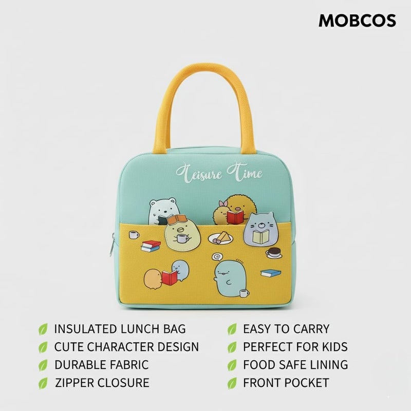 موبكوس حقيبة غداء معزولة كبيرة السعة من موبكوس تيجر تايم، لون أزرق سماوي | حقيبة طعام مقاومة للماء والبقع مع خاصية الحفاظ على درجة الحرارة | حقيبة غداء متينة من البوليستر للمكتب والمدرسة - Image 2