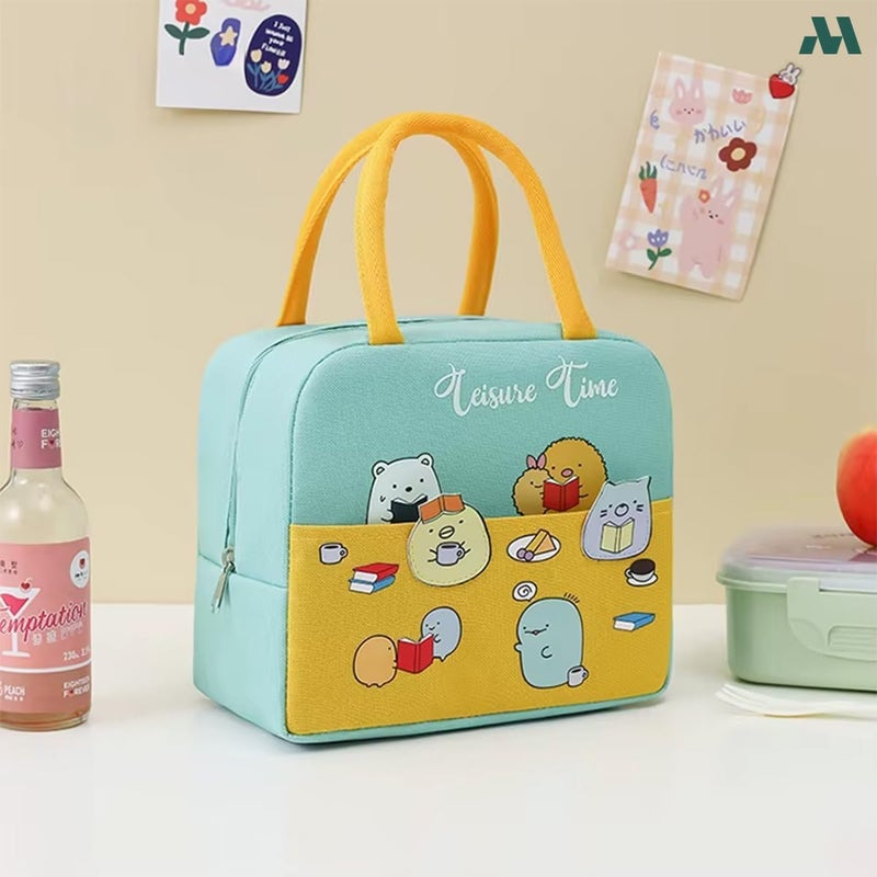 موبكوس حقيبة غداء معزولة كبيرة السعة من موبكوس تيجر تايم، لون أزرق سماوي | حقيبة طعام مقاومة للماء والبقع مع خاصية الحفاظ على درجة الحرارة | حقيبة غداء متينة من البوليستر للمكتب والمدرسة - Image 4