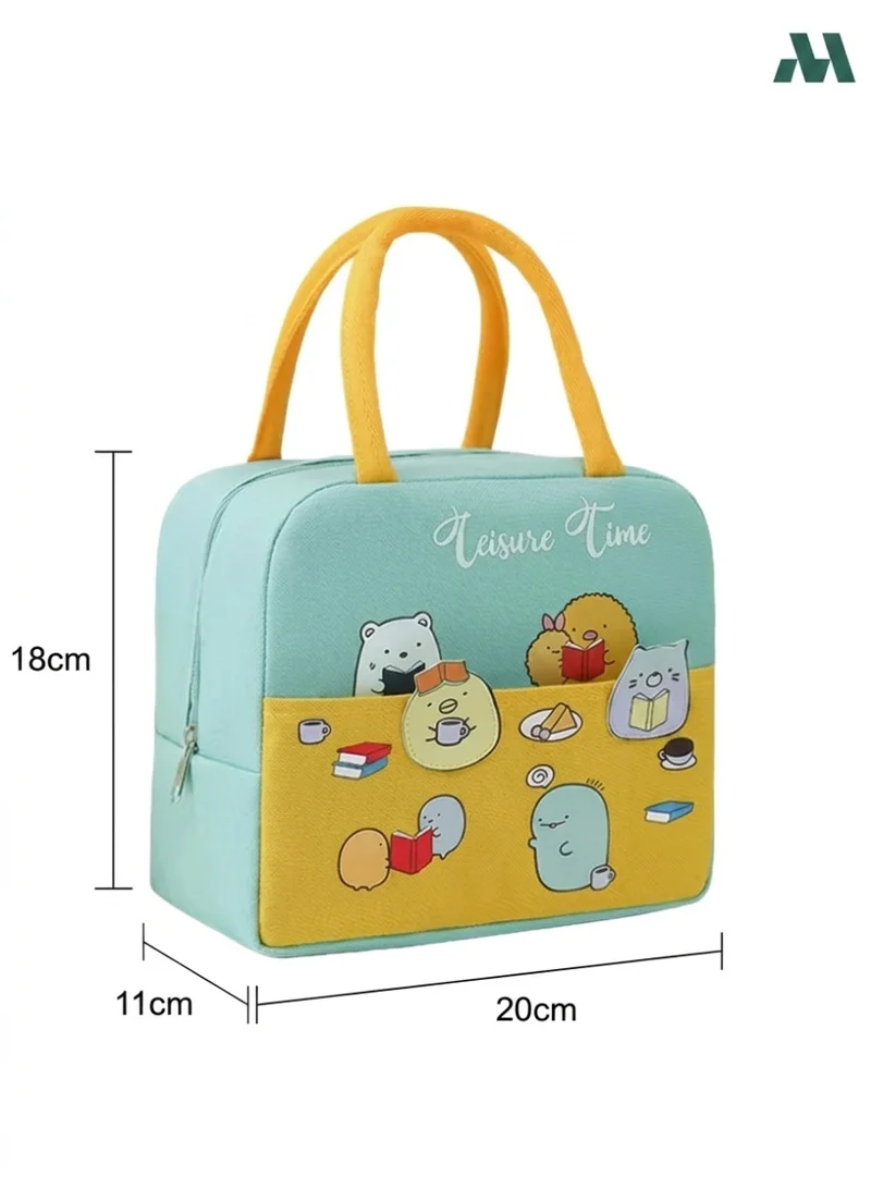 Mobcos Mobcos Teisure Time Sky Blue Large Capacity Insulated Lunch Bag | Waterproof & Stain-Resistant Meal Tote with Advanced Temperature Retention | Durable Polyester Lunch Bag for Office & School