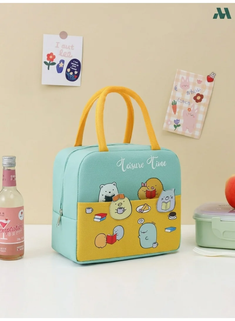 Mobcos Teisure Time Sky Blue Lunch Bag Mobcos Teisure Time Sky Blue Large Capacity Insulated Lunch Bag | Waterproof & Stain-Resistant Meal Tote with Advanced Temperature Retention | Durable Polyester Lunch Bag for Office & School  | Best Price UAE