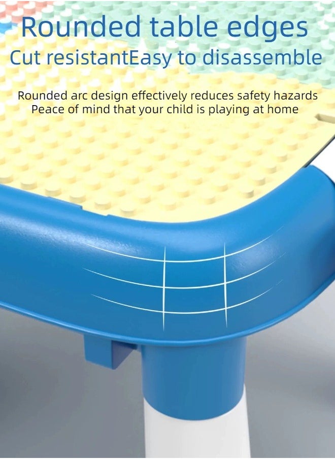 Multi-functional block learning table parent-child interaction puzzle DIY building large particles block toy table (contains DIY block particles 100Pcs and erasable paintbrush two)  - Image 4