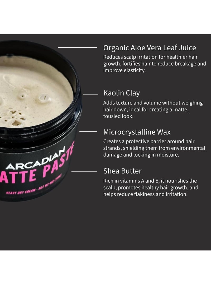 Arcadian Arcadian Grooming Matte Paste – Heavy Hold, Natural Matte Finish, Hair Styling Product for Textured and Structured Looks, Suitable For All Hair Types  - Image 3