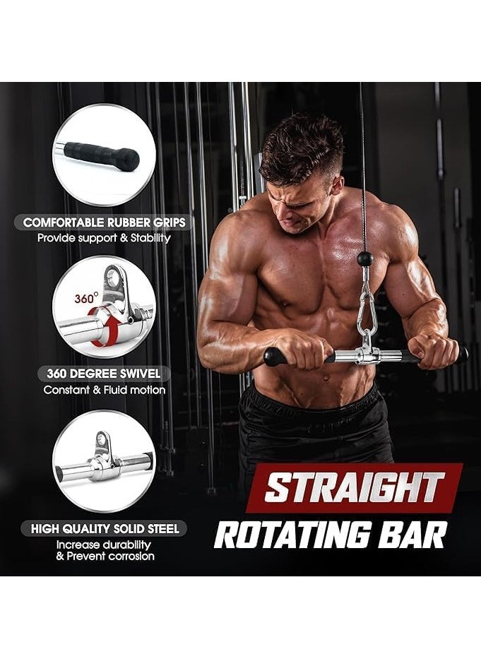 Generic PUMP-KING Triceps Pull Down Attachment, Straight Press Down Bar With Rubber Handgrips,Cable Machine Accessories for Home Gym LAT Pull Down Attachment Weight Fitness  - Image 4