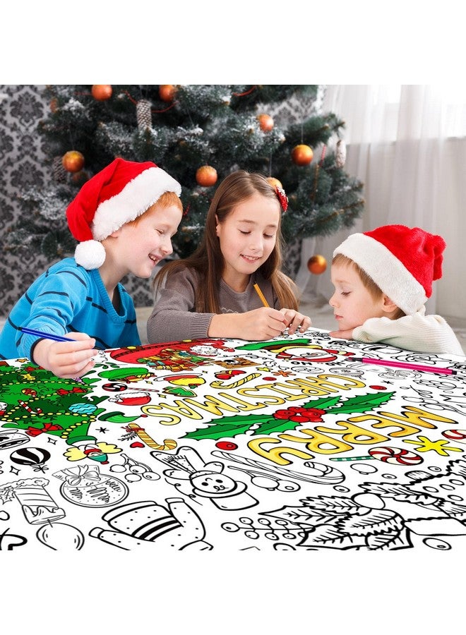 KVCSYAW Christmas Giant Coloring Poster With 24 Pcs Paint Pens, 39.4 X 31.5 Inch Jumbo Coloring Poster With Christmas Tree, Huge Coloring Paper Large Coloring Sheets For Christmas School Home Birthday Party  - Image 5