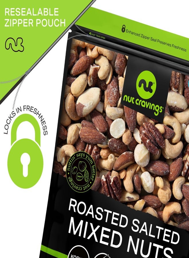 NUT CRAVINGS - Roasted & Salted Mixed Nuts - Brazils, Brazil, Pecan, Almond, Hazelnut, Cashew (16oz - 1 LB) Packed Fresh in Resealable Bag - Food Assortments - Image 5
