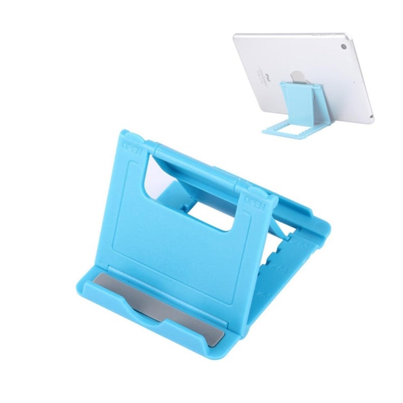 Blue Foldable Phone Holder Portable Tablet Stand Multi Angle - Image 2