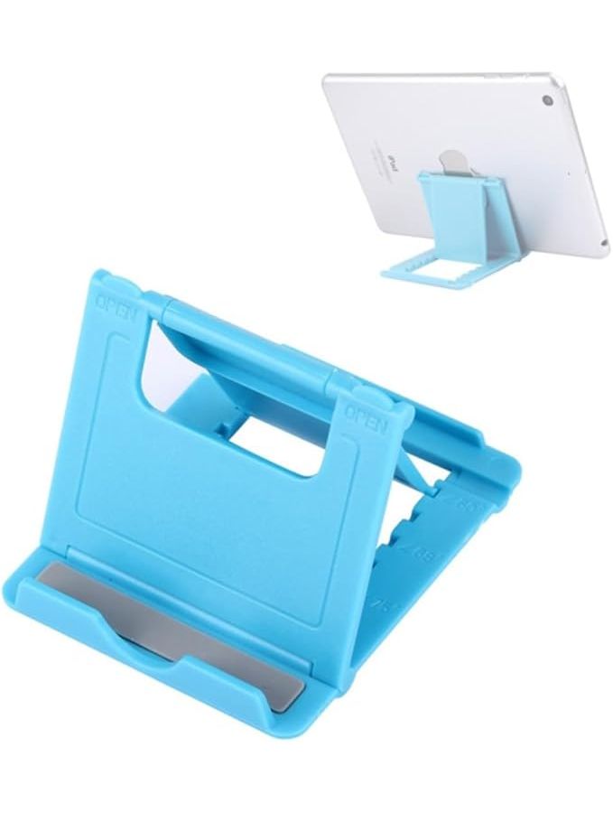 Blue Foldable Phone Holder Portable Tablet Stand Multi Angle - Image 1