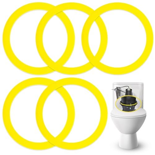 IMPRESA Flush Valve Seal - Durable Rubber & Toilet Gasket Kit - Quick 3-Minute Install & Gasket Replacement - Compatible with Kohler Toilet Tank GP1059291 & Flush Seal Ring - Pack of 5, Yellow - Image 1