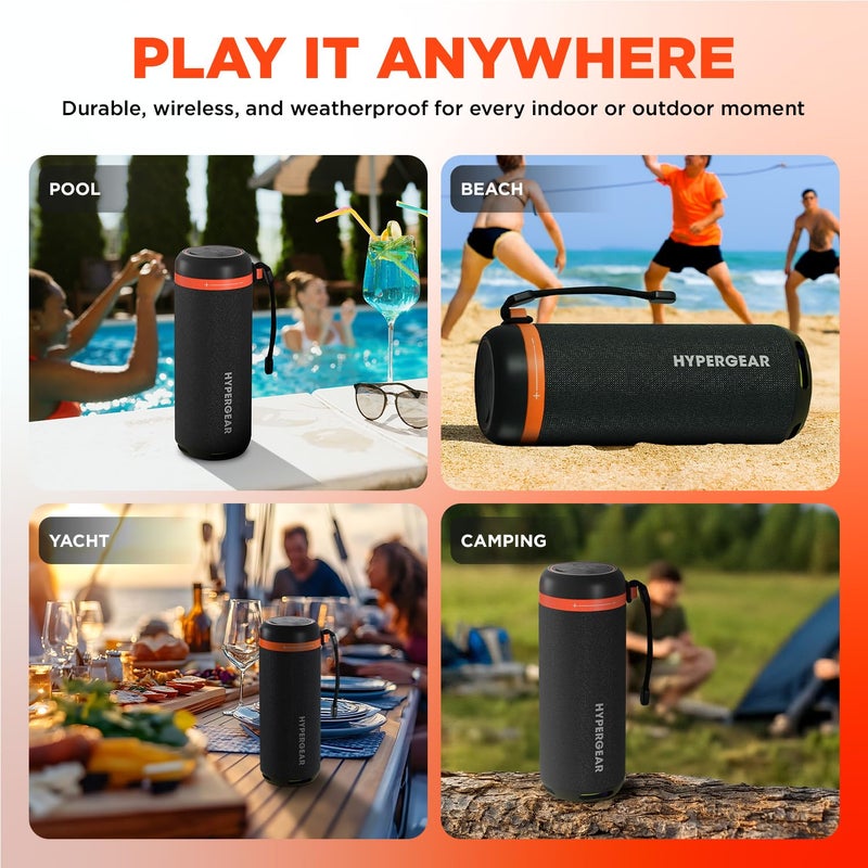HyperGear SoundTower Bluetooth Speaker, 10W Portable Speakers Bluetooth Wireless Pairing for Shower Speaker, Beach Audio Blue Tooth Speakers Outdoor, Loud Boosted Bass HD Sound BT5.4 - Image 5