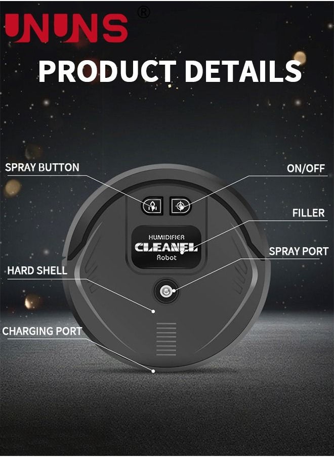 UNUNS - Robot Vacuum Cleaner,2 In 1 Automatic Smart Robotic Sweeping And Mopping,Intelligent Precision Jet Spray Robot Mop With Purple lamp,For Pet Hair,Hard Floor,Carpet - Image 1