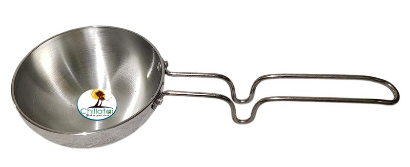 CHILLATAI Aluminium Tedka Pan/Fry pan/Thalippu Karandi with Stainless Steel Handle 11 cm 300 ml - Image 1
