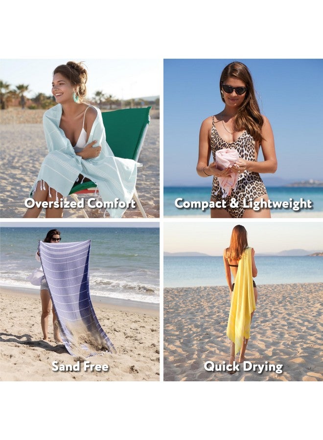 WETCAT Turkish Beach Towel Oversized (38"x71") 100% Turkish Cotton, Made in Turkey - Sand Free, Extra Large, Ultra Soft, Quick Drying, Compact & Lightweight for Travel - Aqua - Image 4