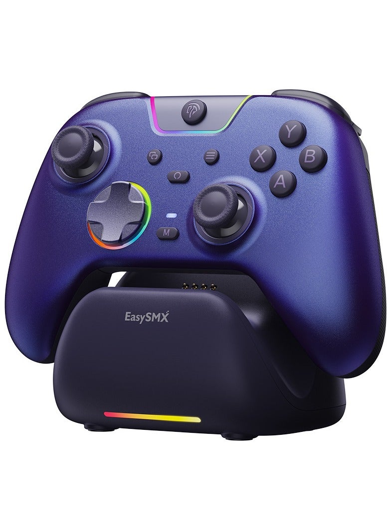 EasySMX Professional Gamepad EasySMX X05 Pro Wireless Game Controller with Charging Dock for PC/Switch/Steam/iOS/Android/Android TV BOX with Dual-Mode Impulse Triggers, Hall Joysticks, Ergonomic Skin-Like Grip, Quiet-Touch Low-Noise Buttons, 1000Hz Polling, 2 Programmable Buttons, RGB, 1000mAh Battery - Image 1