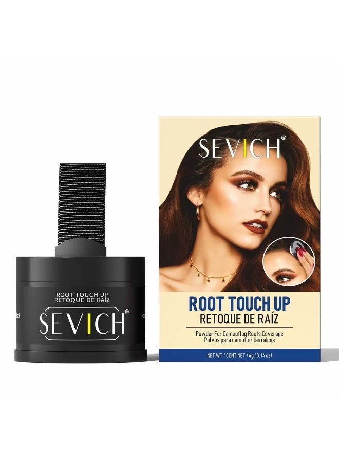 Sevich Instantly Hairline Shadow Hairline Powder Quick Cover Hair Root Concealer Eyebrows & Beard Line Hair Root Touch Up for Thinning Hairline Windproof & Sweatproof (Black) - Image 2