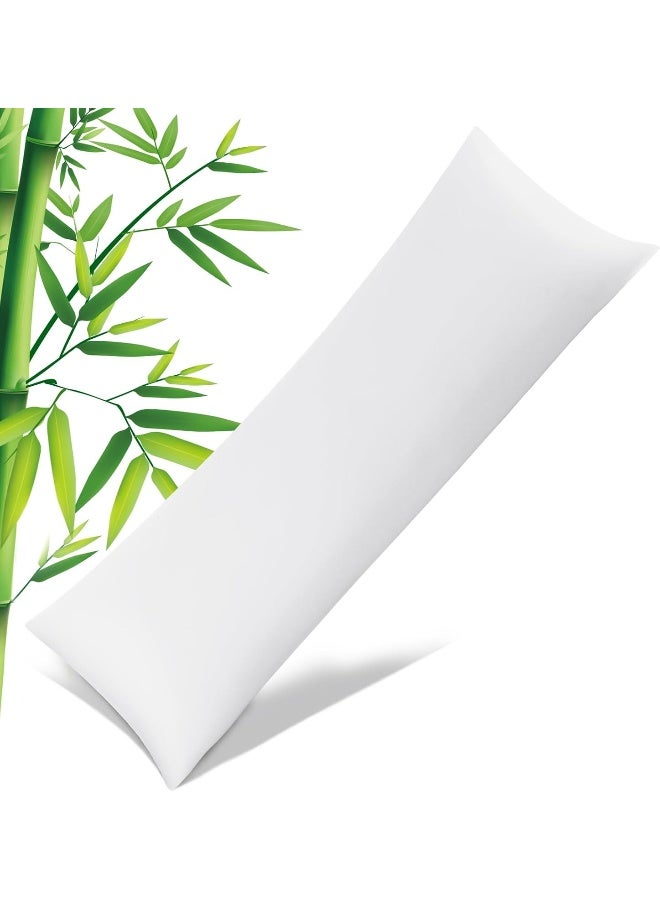 JamRest Bamboo Pillowcases Body Size, Cooling White Pillow Cases with Zipper Closure, Cool & Breathable Pillow Cover for Hot Sleepers and Night Sweats, 20" x 54"  - Image 1