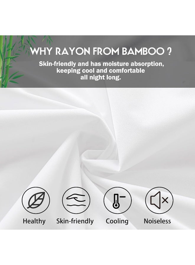 JamRest Bamboo Pillowcases Body Size, Cooling White Pillow Cases with Zipper Closure, Cool & Breathable Pillow Cover for Hot Sleepers and Night Sweats, 20" x 54"  - Image 2
