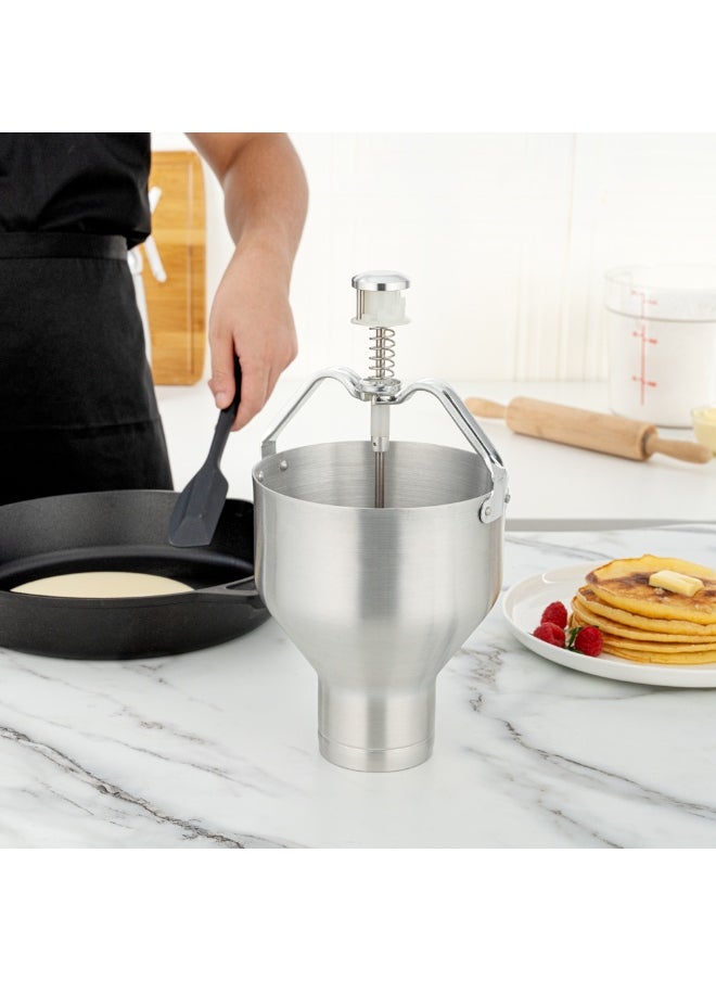 Restaurantware - Met Lux 88 Ounce Waffle Batter Dispenser, 1 Durable Pancake Dropper - Easy To Use, With Portion Control Dial Settings, Aluminum Cupcake Batter Dispenser, Make Crepes or Biscuits - Image 1