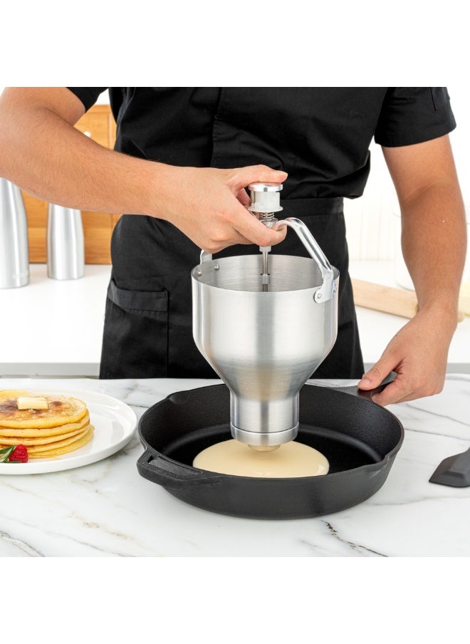 Restaurantware - Met Lux 88 Ounce Waffle Batter Dispenser, 1 Durable Pancake Dropper - Easy To Use, With Portion Control Dial Settings, Aluminum Cupcake Batter Dispenser, Make Crepes or Biscuits - Image 1