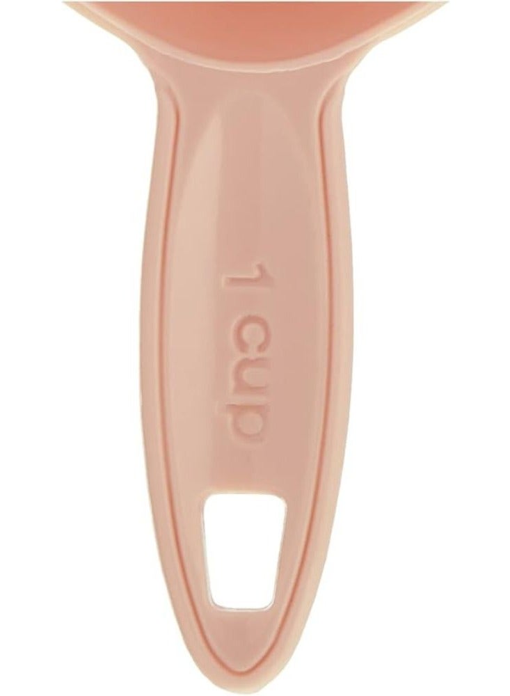 Plastic 4 piece measuring cup spoon set used in dry and liquid ingredients kitchen cake baking cooking measurements cup accessories tools comes with 1, 1/2, 1/3, 1/4 cup size grey  - Image 3