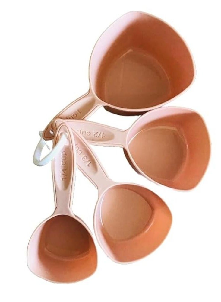 Plastic 4 piece measuring cup spoon set used in dry and liquid ingredients kitchen cake baking cooking measurements cup accessories tools comes with 1, 1/2, 1/3, 1/4 cup size grey  - Image 4