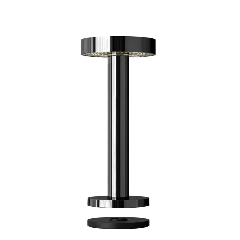 Sompex Boro Rechargeable Table Lamp Glossy Finish | 2 warm white light colours | Stepless touch dimmer | IP65 (water-resistant) | indoors and outdoors Uses | Aluminium Matrial | H 20 cm - Space Grey - Image 2
