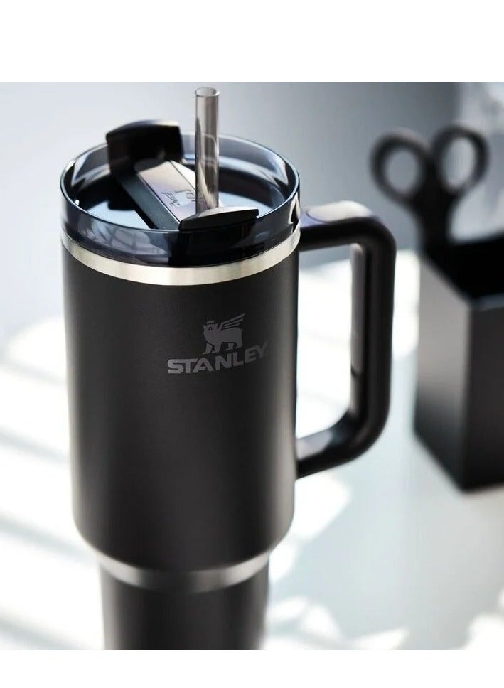 Stanley Quencher H2.0 FlowState Vacuum Insulated Tumbler – 40 oz Black Stainless Steel Travel Mug with Lid & Straw | Double-Walled Leakproof Design Keeps Drinks Hot for 7 Hours & Cold for 24 Hours | Durable, Portable & Ideal for On-the-Go Hydration, Coffee, Water, Smoothies, Iced Tea - Image 2