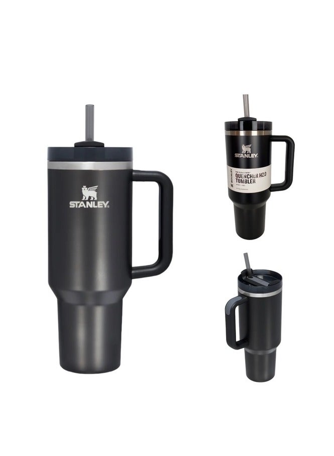 Stanley Quencher H2.0 FlowState Vacuum Insulated Tumbler – 40 oz Black Stainless Steel Travel Mug with Lid & Straw | Double-Walled Leakproof Design Keeps Drinks Hot for 7 Hours & Cold for 24 Hours | Durable, Portable & Ideal for On-the-Go Hydration, Coffee, Water, Smoothies, Iced Tea - Image 3