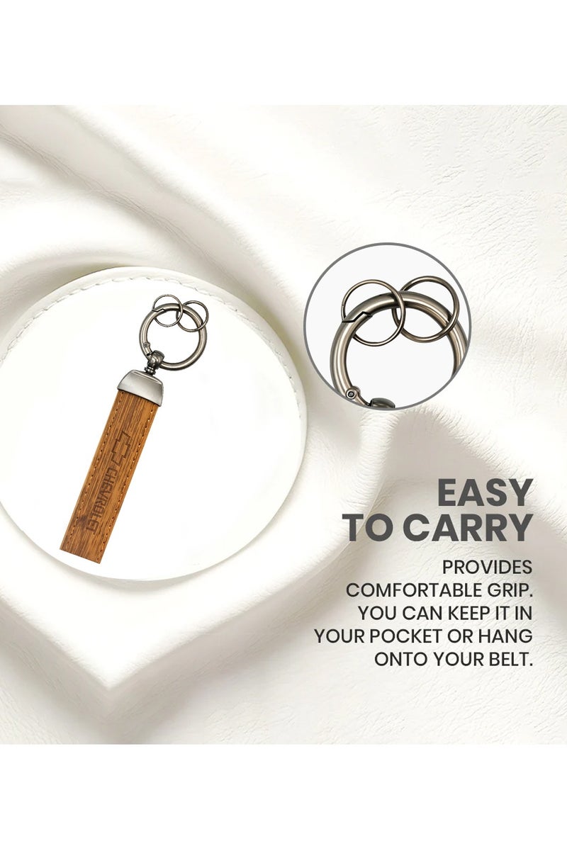 Chevrolet Car Key Chain Super Finish Metal Ring PU Leather Strap Keychain Home Key Chain Car Keychain Chevrolet - 1Pcs - Image 5