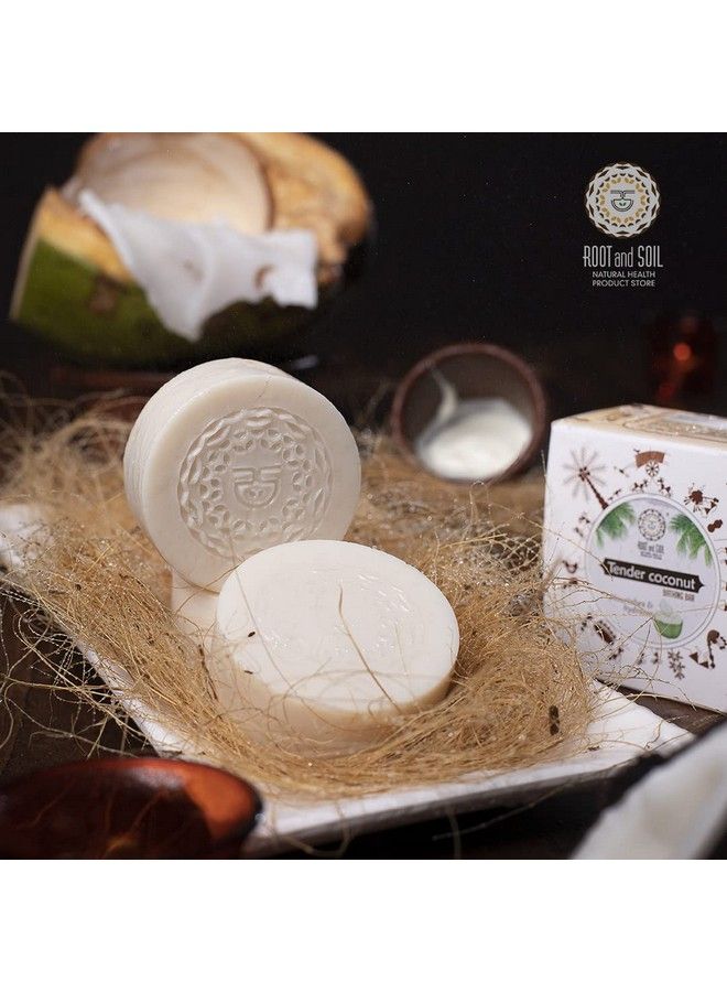 ROOT and SOIL Tender Coconut Absolute Bathing Bar For Babies 100 G ; Newborn & Infant Friendly ; 100% Natural & Herbal ; Ethically Sourced Ingredients ; Sulphatefree ; Crueltyfree ; No Preservatives - Image 1