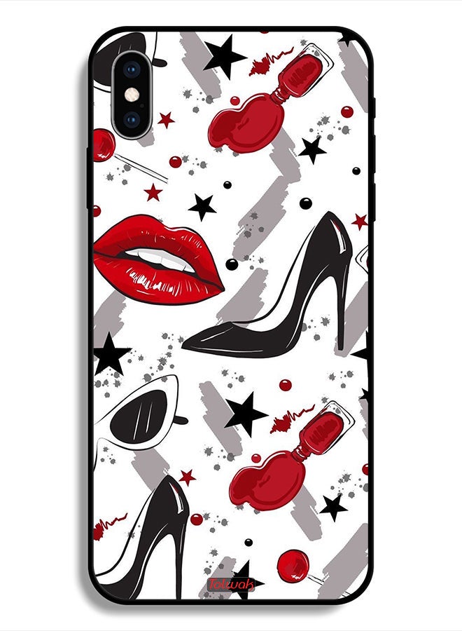Tolwak Protective Case For Apple iPhone X Lipstick And Shoes Art - Image 1