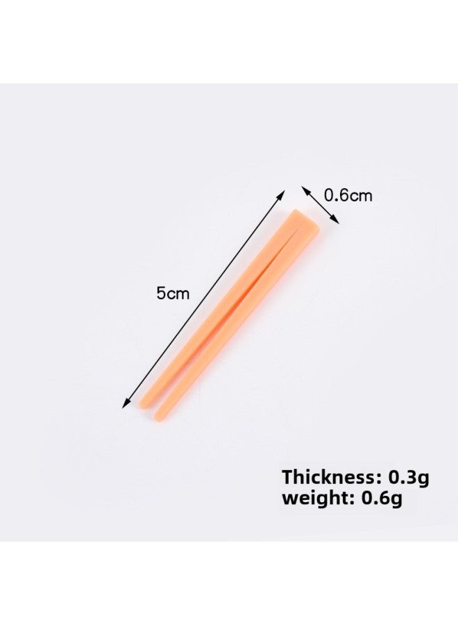 Simulation Transparent Snack Box Model Mini Fruit Box Packing Box Diy Ornaments Doll House Kitchen Toy Accessories-Color:Orange Chopsticks (not Detachable)  - Image 1