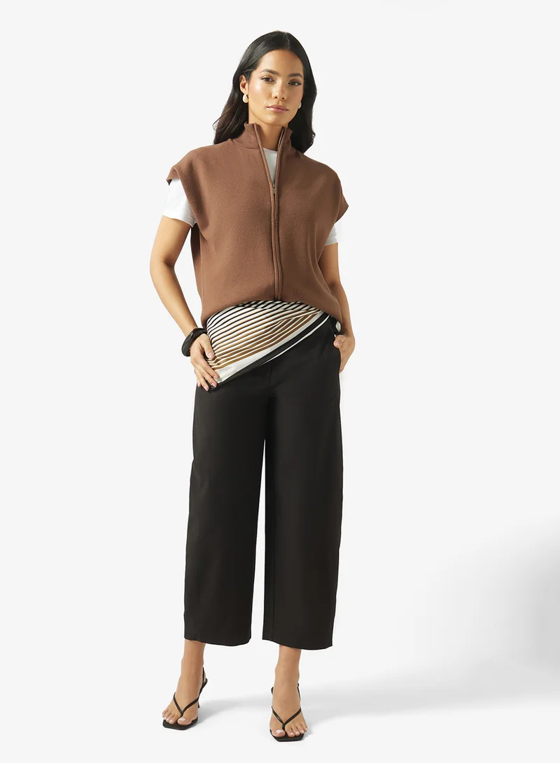 Vero Moda  Sleeveless High Neck Zipper Vest for Women | Best Price UAE