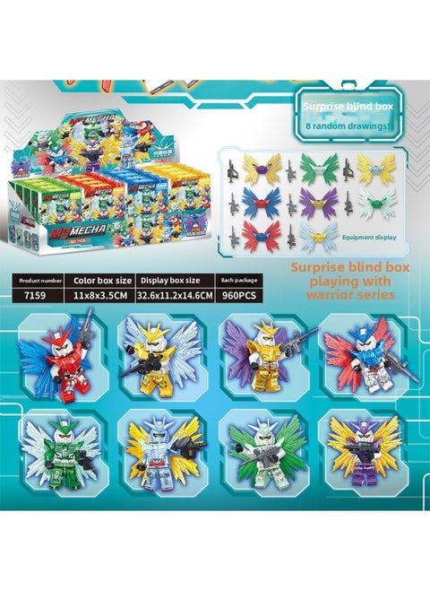 Compatible With Le Gao Le Playing Building Blocks Gundam Zagu Model Display Box Building Blocks Assembling Small Particles Children's Toy Ornaments-Color:7159(8) Gundam Send Wings