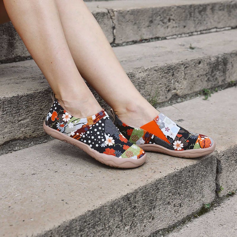 UIN Blossom Women's Fashion Floral Art Sneaker Painted Canvas Slip-On Ladies Travel Shoes (Hana, 5) - Image 4