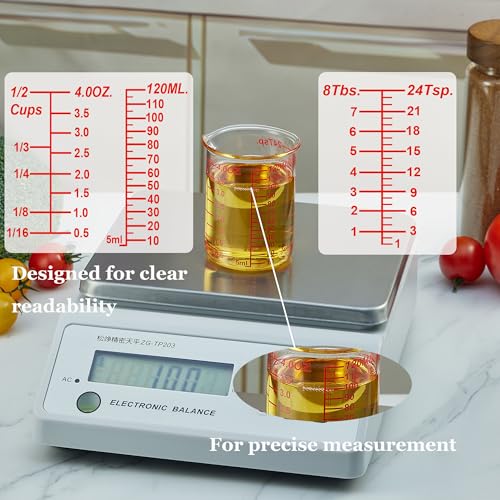 Ackers BORO3.3 120 ML/4OZ High Borosilicate Glass Measuring Cup-V-Shaped Spout,Glass Measuring Beaker for Kitchen or Restaurant, Easy to Read(SINGLE) - Image 3