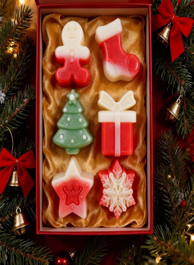 LLPMutu 2PCS Christmas Silicone Molds Christmas Soap Molds Christmas Molds Silicone Xmas Tree Snowflake Gingerbread man Gift Sock Star Baking Mold for Making Chocolate Candy Cake Cookie JelloIces Soap Candles - Image 3