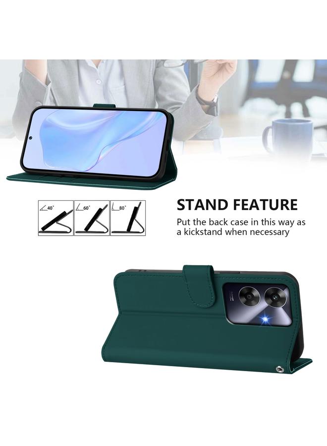 S-TOP Case For Realme Note 60 4G Global Skin Feel Solid Color Leather Phone Case with Lanyard - Image 3