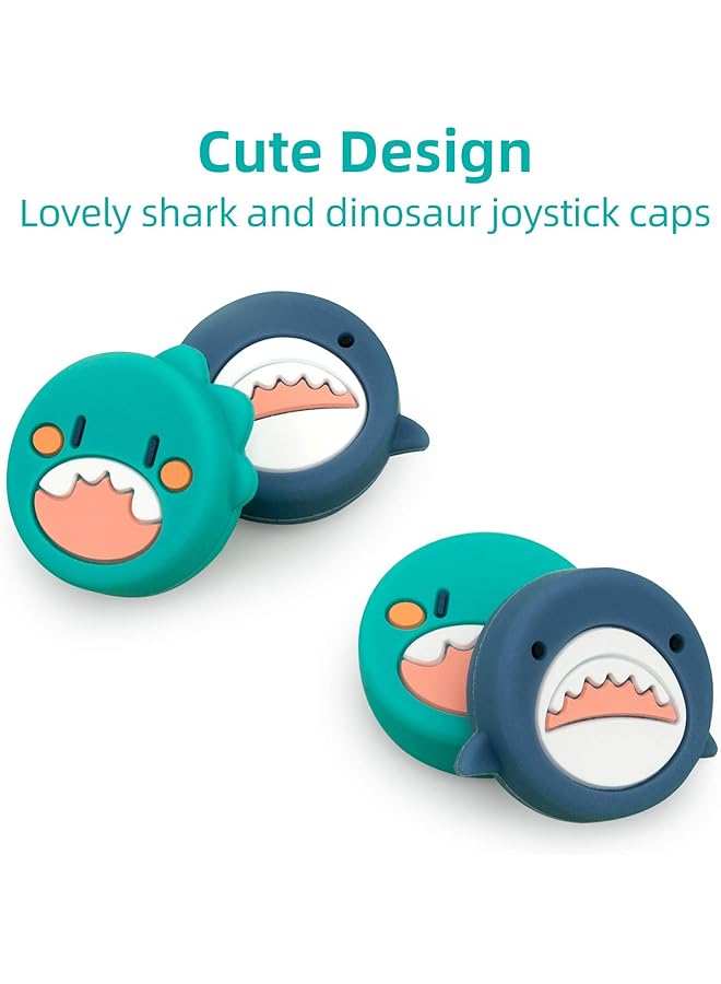 GEEKSHARE 4Pcs Cute Shark Thumb Grip Caps Soft Silicone Joystick Cover Compatible With Switch/Oled/Switch Lite - Image 2